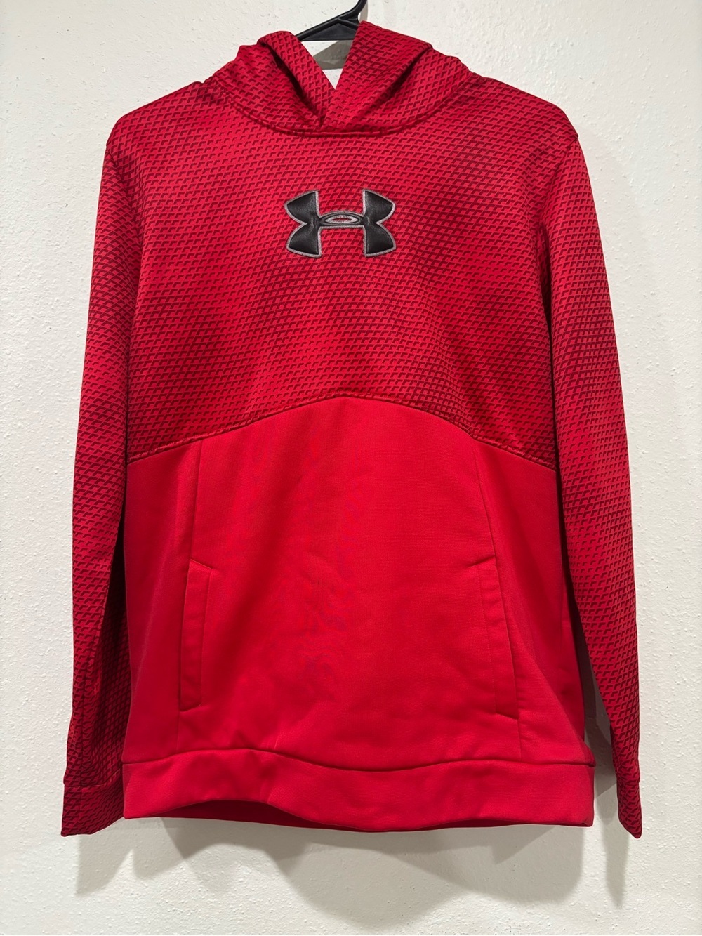 Under Armour Red Performance Tee with Black UA Emblem